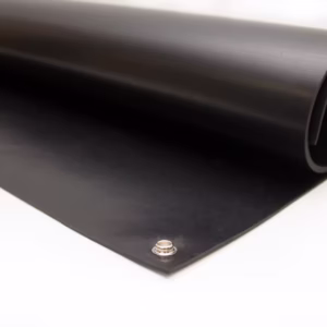 Tapis ESD caoutchouc sol noir 3mm avec fiche de mise à la terre 10mm NEBULASOL