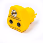 Prise de terre ESD jaune avec connecteurs pour bracelets et tapis antistatiques