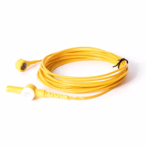 Câble de mise à la terre ESD noir avec triple connexion pour tapis et bracelet