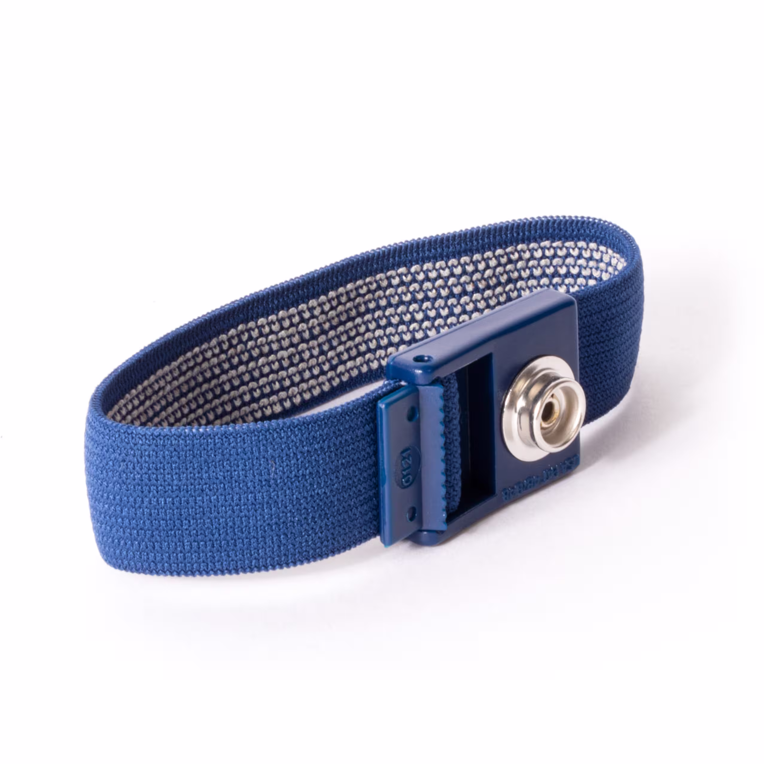 HR000007_01-Wristband_isolated_thumb Bracelet de poignet ESD élastique bleu avec fibres d'argent et connecteur 10mm NEBULASOL