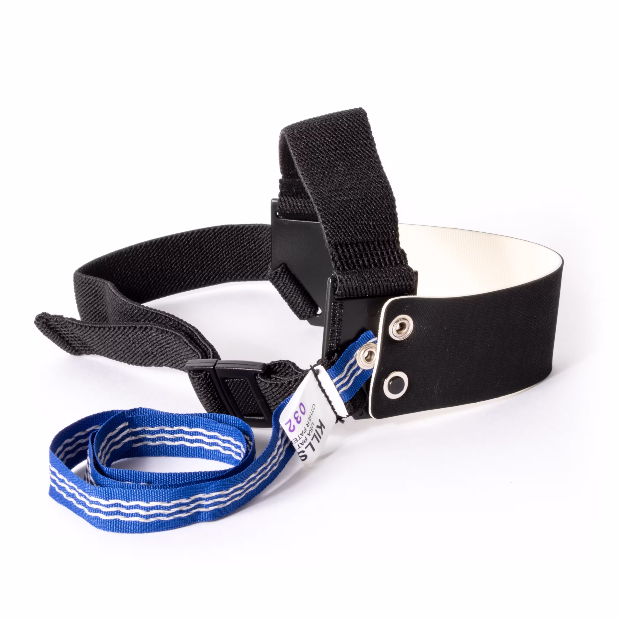 HR000008_05-Heel-Grounder_isolated Sangle de talons ESD noire et bleue avec ruban conducteur pour chaussures antistatiques