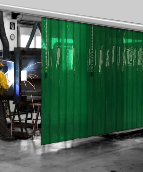 Kit rideau de protection PVC soudure sur mesure certifié ISO 25980 pour cabine de soudage