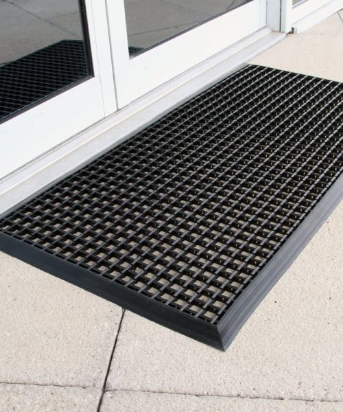 Tapis caillebotis extérieur grattant Entramat en PVC drainant avec bords biseautés Nebulasol